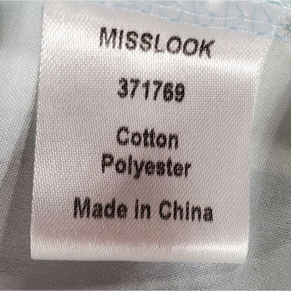 🔺️Misslook Striped Blue & Olive Green Tunic Top Large - Picture 9 of 10